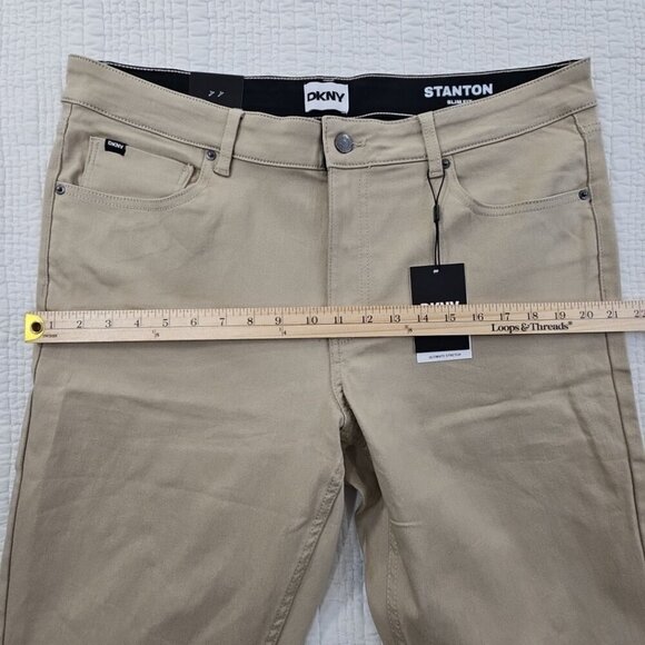 NEW DKNY Stanton Jeans Men's 38x30 Tan Ultimate Stretch Denim Slim Tapered NWT - Picture 4 of 16